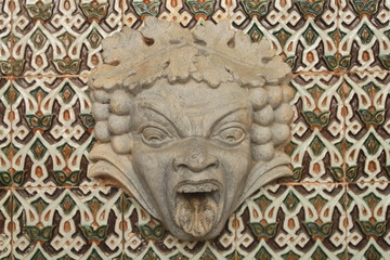 Detail of fountain in Cascais, Portugal