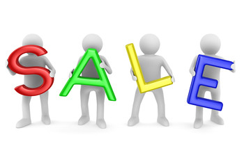 Sale on white background. Isolated 3D image