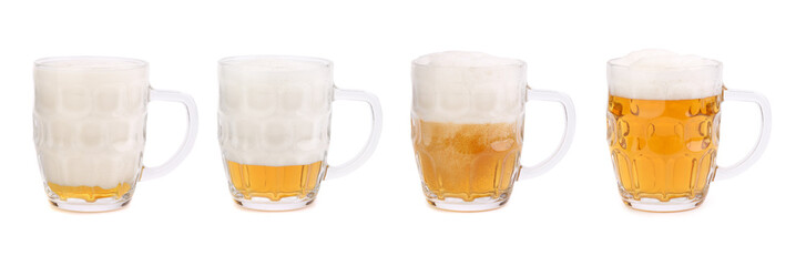 Decreasing the foam in a mug of beer