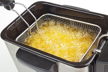 Cooking french fries in deep fryer