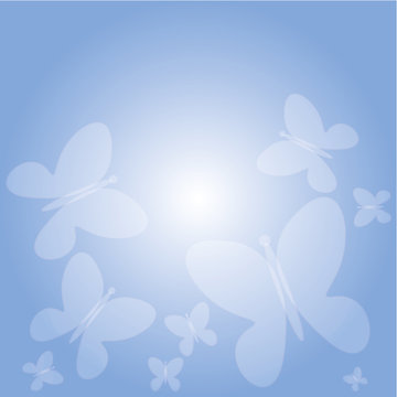 blue background with butterflies
