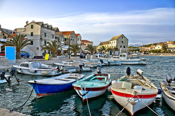 Dalmatian town of Primosten harbor