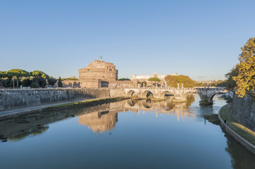 Fototapeta na wymiar Castel Sant Angelo w Parco Adriano, Rzym, Włochy