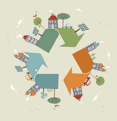 World recycle symbol sketch