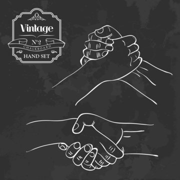 Vintage Chalkboard Hand Shake