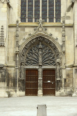 front of Saint Remi Basilica in Reims, France.