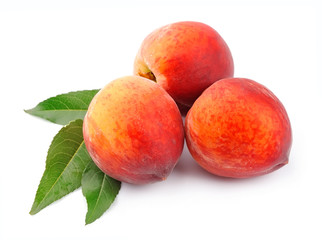 peach with leaves