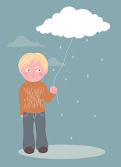 Boy and cloud