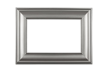 Silver frame isolated on white with clipping path - 53883300