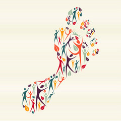 Fototapeta premium Embrace diversity concept foot print