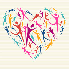 Embrace diversity concept heart