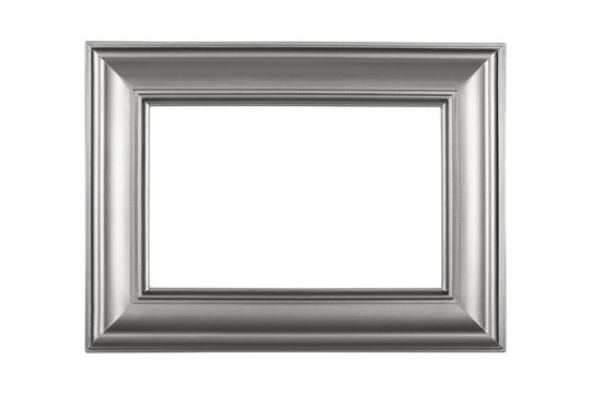 Silver frame isolated on white with clipping path