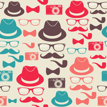 Hipsters seamless pattern