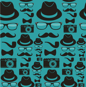 Indie hipsters seamless pattern