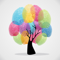Obraz premium Finger prints diversity tree
