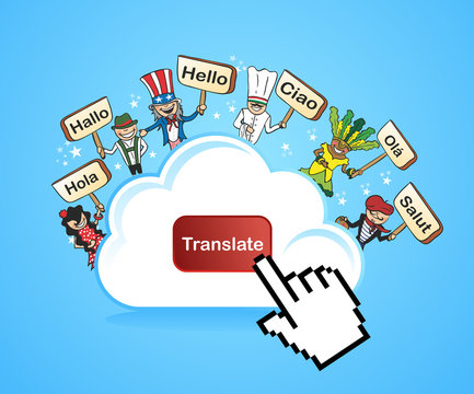 Cloud computing translate concept