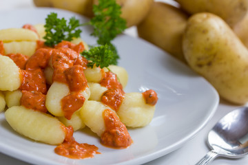 Gnocchi pasta with tomato sauce