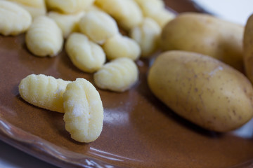 plain raw Gnocchi pasta