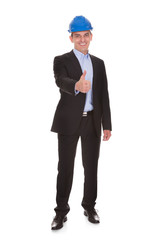 Portrait Of Male Architect With Thumbs-up Sign