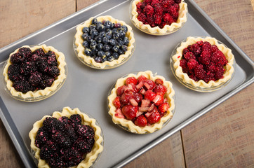 Baking homemade fresh fruit pies