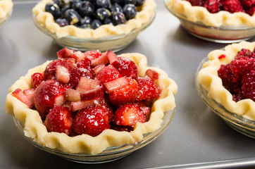 Baking homemade fresh fruit pies