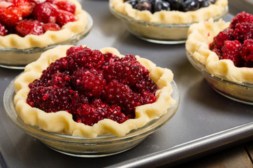 Baking homemade fresh fruit pies