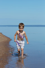 boy with a mask for diving