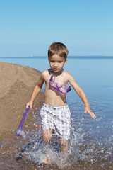 boy with a mask for diving