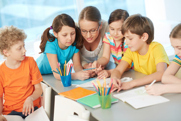 Fototapeta premium Teacher and pupils