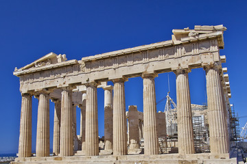 Naklejka premium Parthenon, ancient Greek temple, Acropolis of Athens