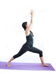 beautiful girl practising yoga