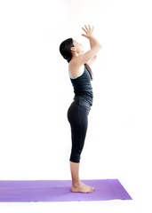 beautiful girl practising yoga