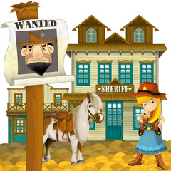 Cowgirl or Cowboy - wild west - illustration