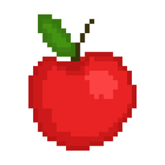 Illustration pixel an apple
