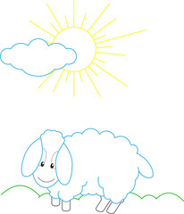 Sheep countour illustration