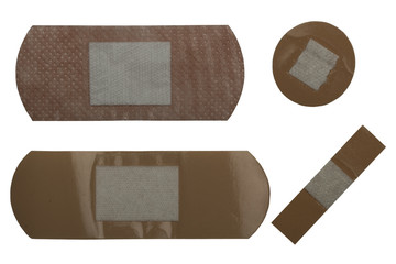 adhesive plasters  isolated on white