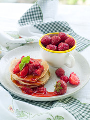 pancake with strawberry