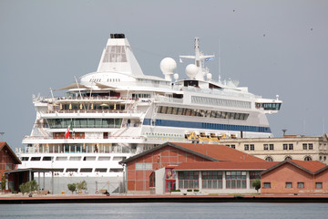 cruiser ship at the port