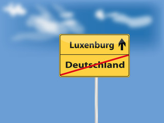 Ortsschild gelb deutschland luxenburg