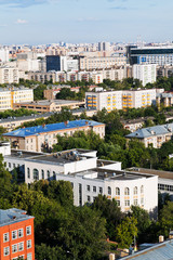 above view of urban living area in Moscow