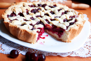 Homemade cherry pie