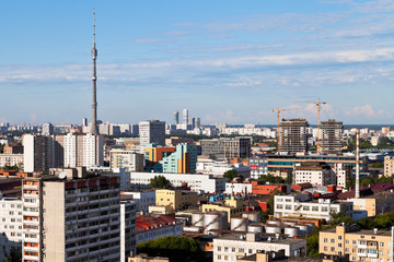panorama of Moscow with TV tower