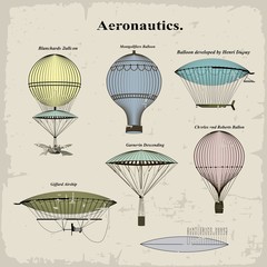 Naklejka premium Vintage hot air balloons