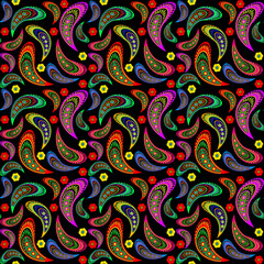 Seamless paisley pattern in style