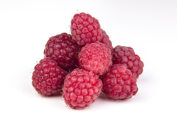 isolated raspberries