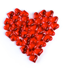 Heart figure, made of hearts of glass