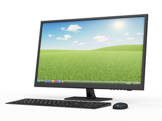 Modern Desktop Computer on white background