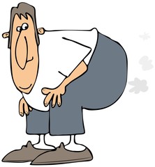 Man passing gas