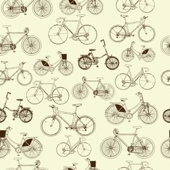 bicycles, seamless pattern