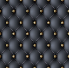 Black upholstery seamless pattern